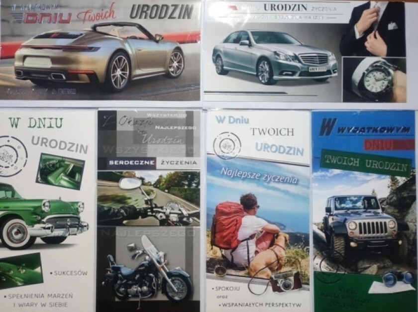 Bursdagskort for menn DL + Panorama mix konvolutt