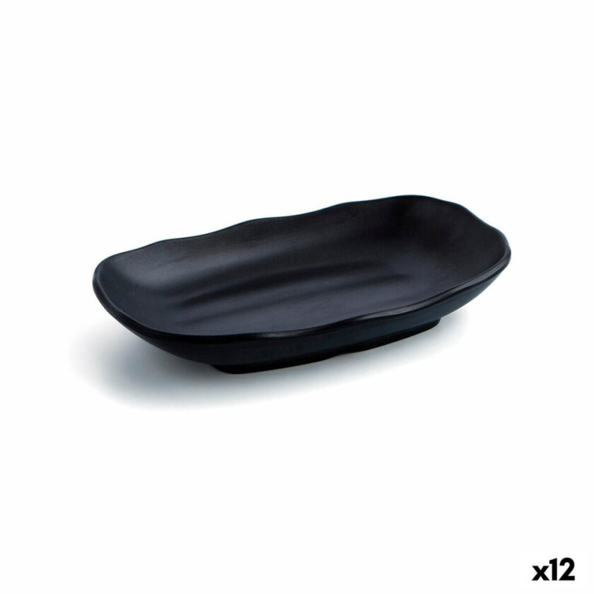 Dyp tallerken Quid A'bordo svart plast 25,5 cm (12 kvantitet)