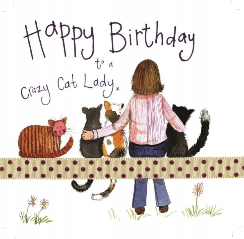 Bursdagskort S178 Crazy Cat Lady Kociara