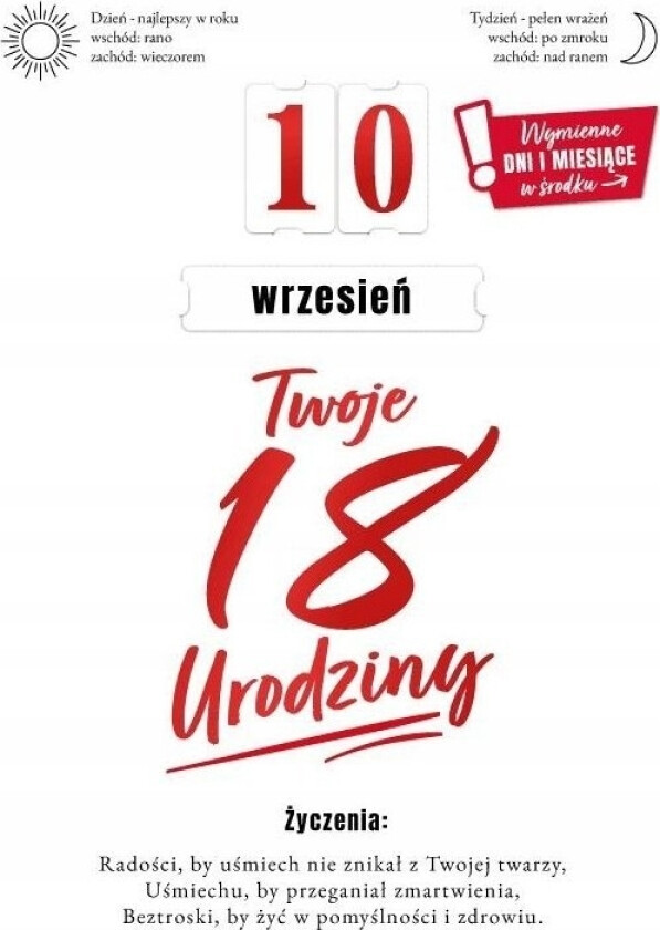 Bursdagskort med 18 utskiftbare sifre