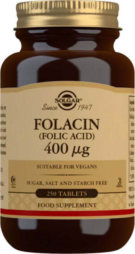 Bilde av Folacin Folsyre 400 mcg - 400 mcg - 250 Tabletter