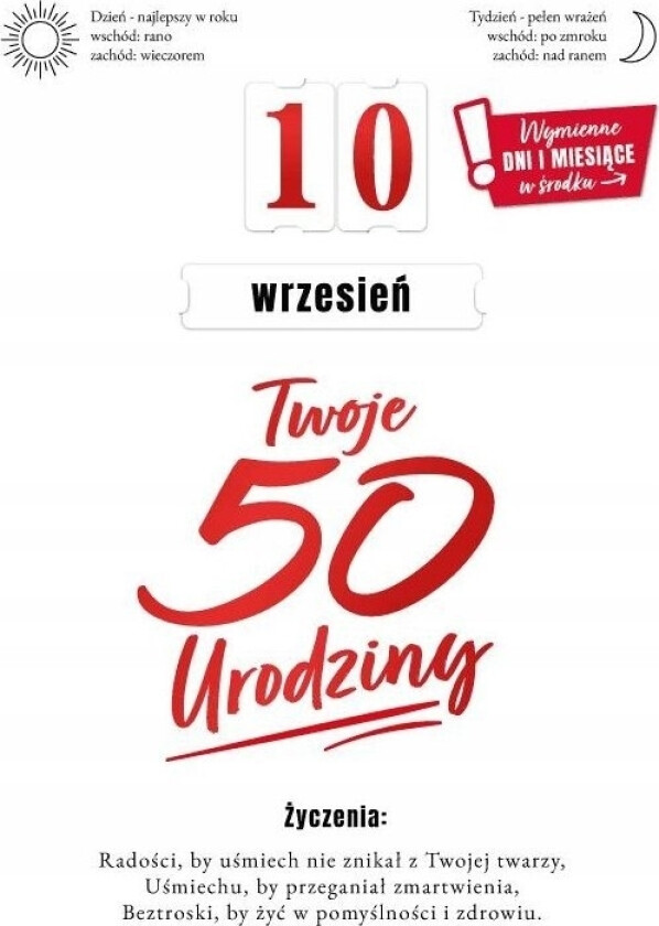 Bursdagskort 50 utskiftbare sifre