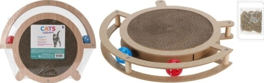 Koopman Cat skrapestolpe, interaktiv leke, to baller, 39x33,5x4,5cm