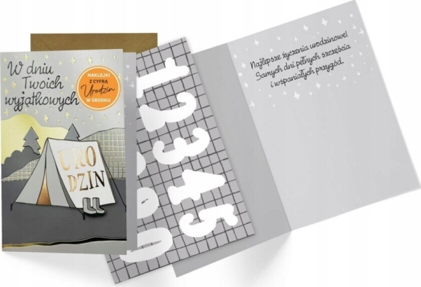 B6 Bursdagskort (utskiftbare sifre)