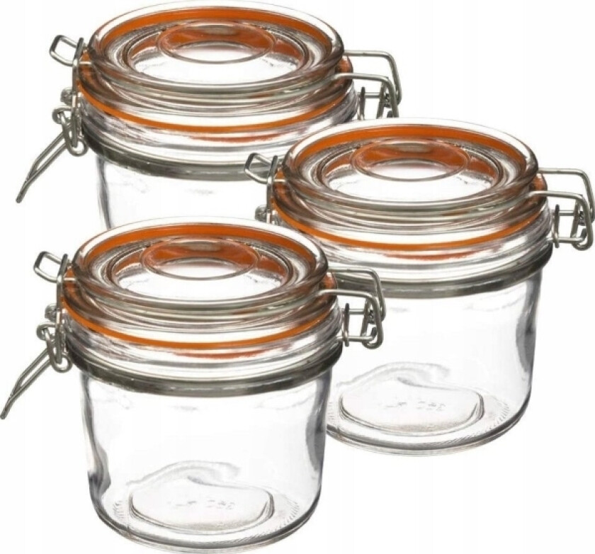 Secret de Gourmet Glasskrukke med lokk og klips, 350 ml, 3 stk