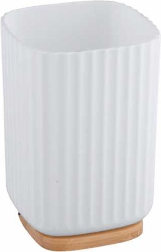 Bilde av WENKO Rotello, Frittstående tannbørsteholder, Plast, Tre, Hvit, Tre, 86 mm, 86 mm, 111 mm