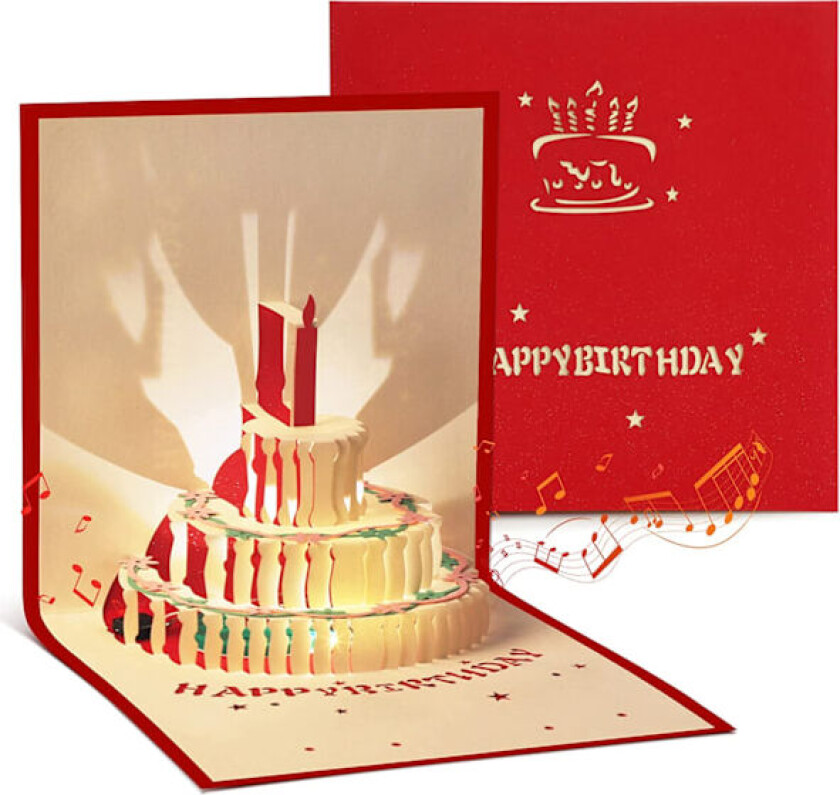 Bilde av Fødselsdagskort Kvinne Mann Gratulasjonskort med Musikk og Lys, Jente