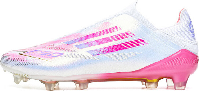 Fotballsko for menn og kvinner, Elite uten lisser, for fast underlag, hvit/rosa, 37