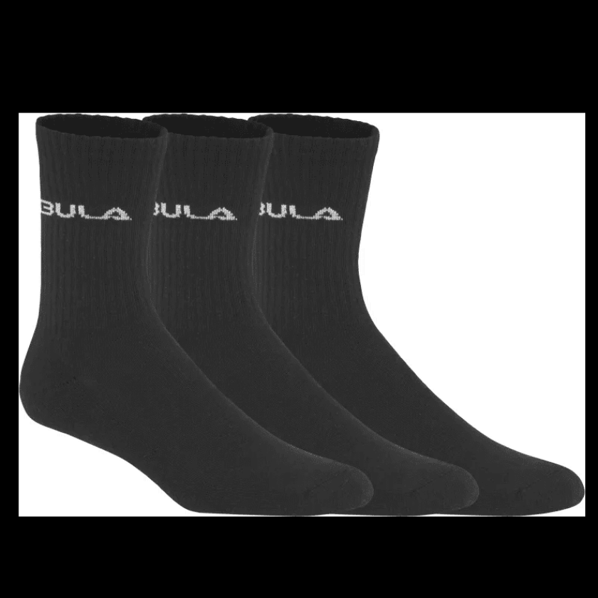 Bula Men's Classic Socks 3pk 40/42, Black