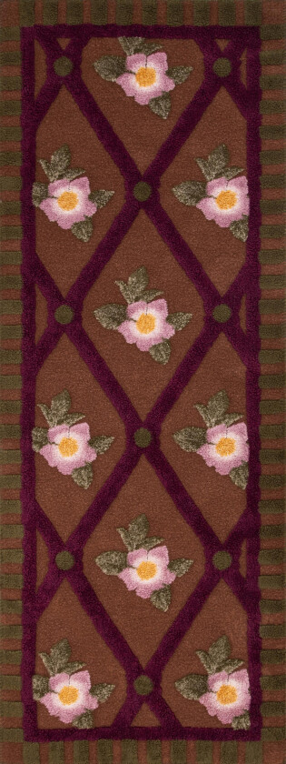 Gulvteppe Kokt-Ull RoseFlower 75x200