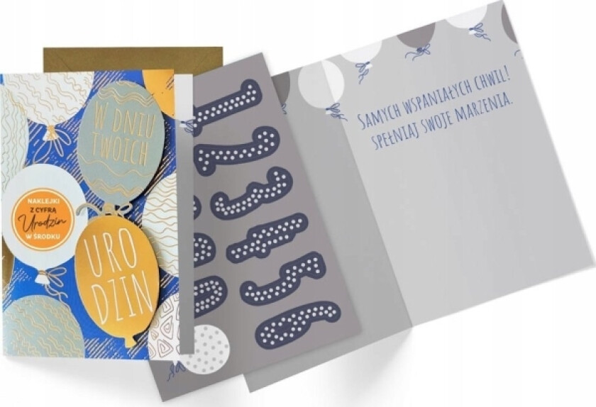 B6 Bursdagskort (utskiftbare sifre)