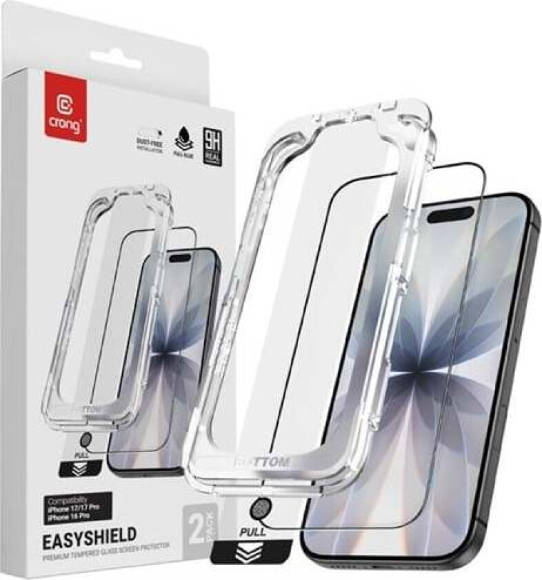 EasyShield 2-Pack - Tempered Glass iPhone 17 / iPhone 17 Pro / iPhone 16 Pro (2 pieces)