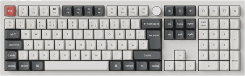 Q6 Ultra 100% 8K Wireless Tri-Mode - POM Brown - Gamingtastatur - Nordisk - Hvit