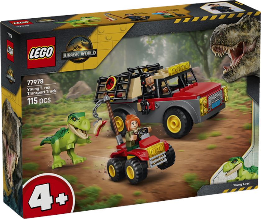 Jurassic World 77978 T. rex-unge og transportlastebil
