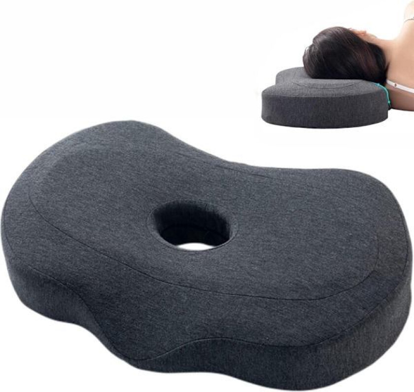 Piercingpute - Ørepiercingpute for sidesovere - Side sovepute - Memory foam-pute - Ergonomisk - Pute med hull for øret