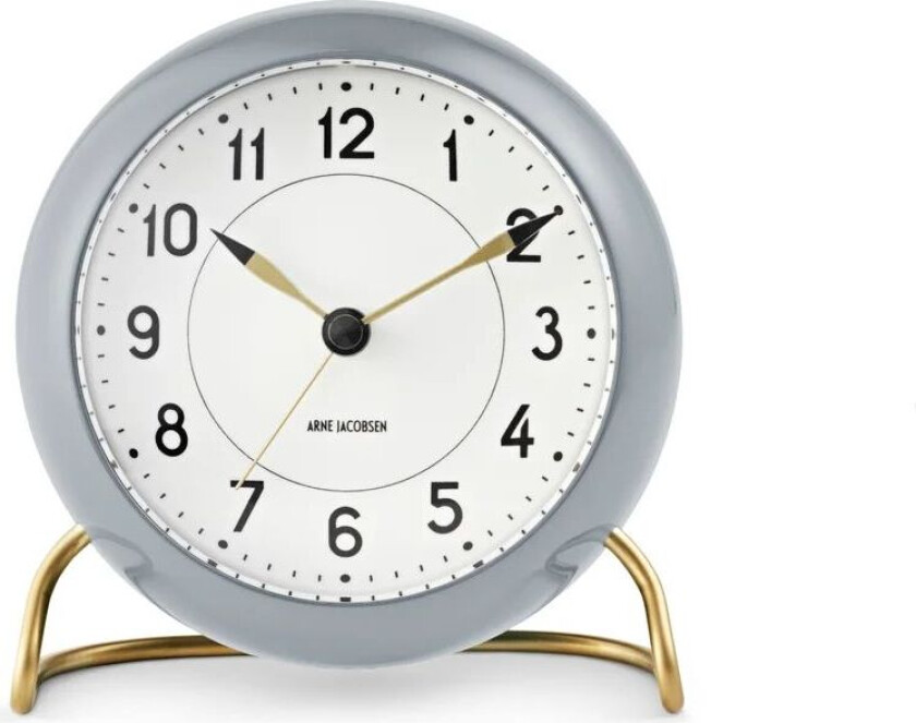 AJ Station bordklokke 12 cm grå-hvit