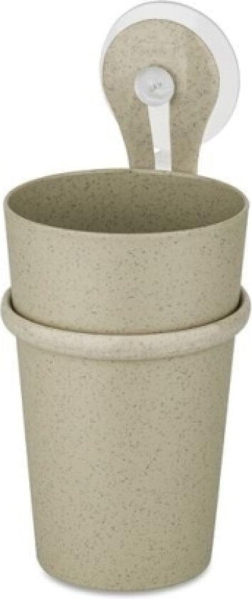 LOOP, Veggmontert tannbørsteholder, Beige, Sugekopp, Vegg, 72 mm, 80 mm