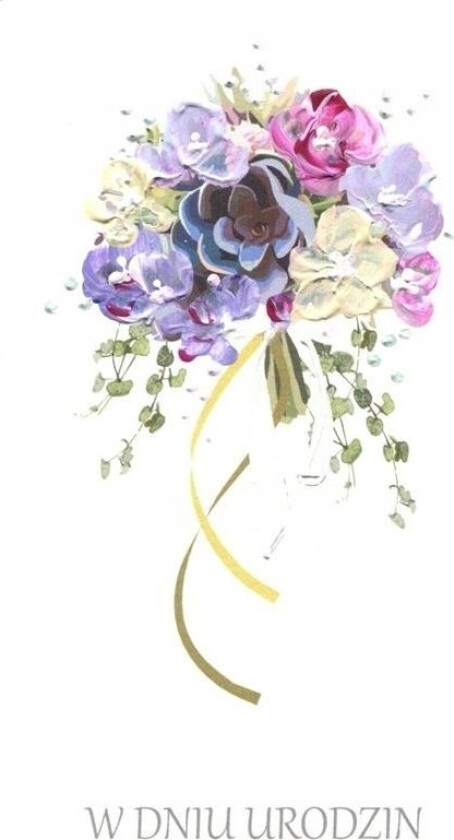 Bursdagskort DL U24 - Bukett med blomster