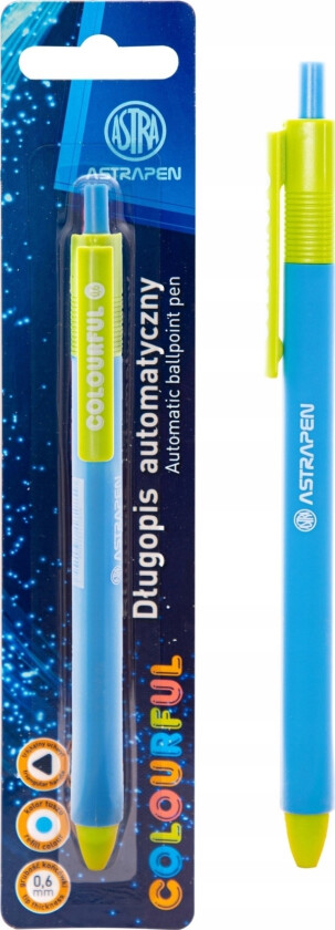 Fargerik uttrekkbar kulepenn 0,6 mm ASTRA