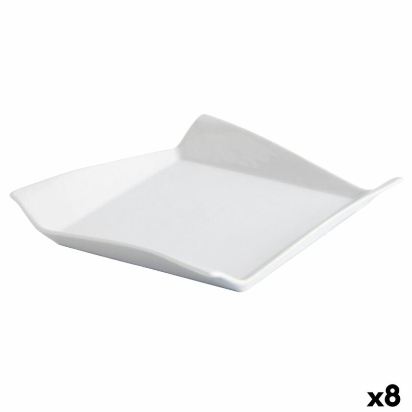 Tallerken Quid Gastro Fresh Sandwich Ceramic White (17,5 cm) (8 enheter)
