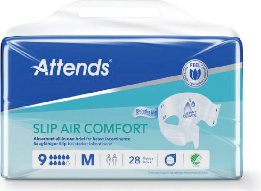 Slip Air Comfort 9, Medium, 28 stk.
