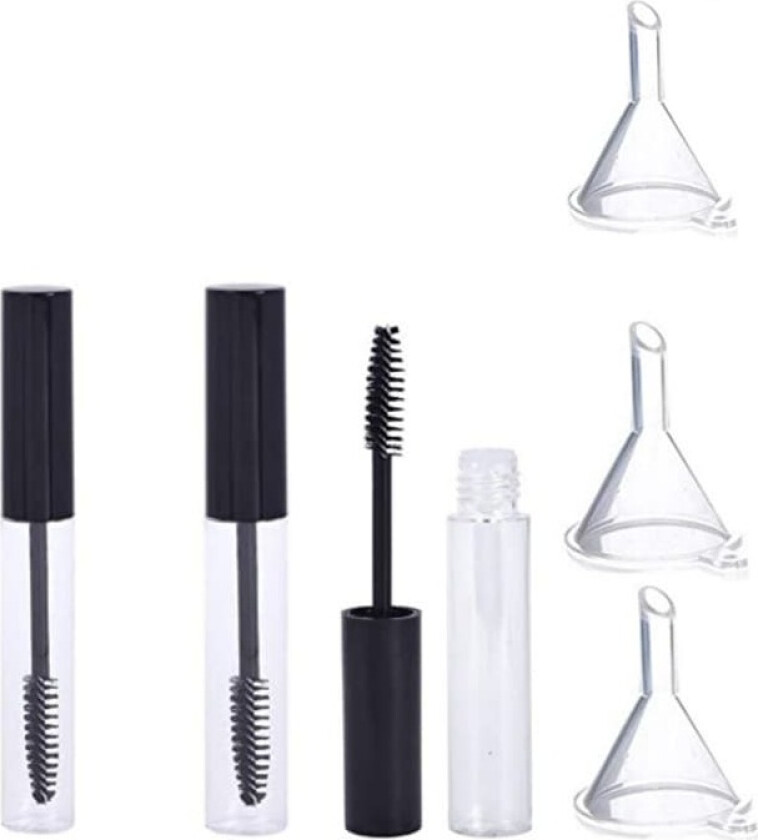 INF 3 stk 10 ML Mascara rør med 3 gjennomsiktige trakter