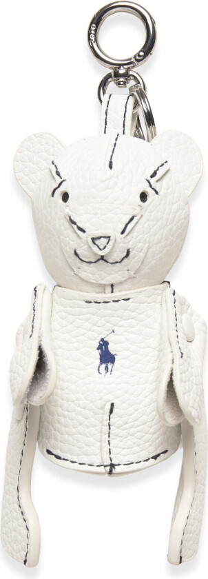 Polo Bear Leather Bag Charm - White - ONE SIZE