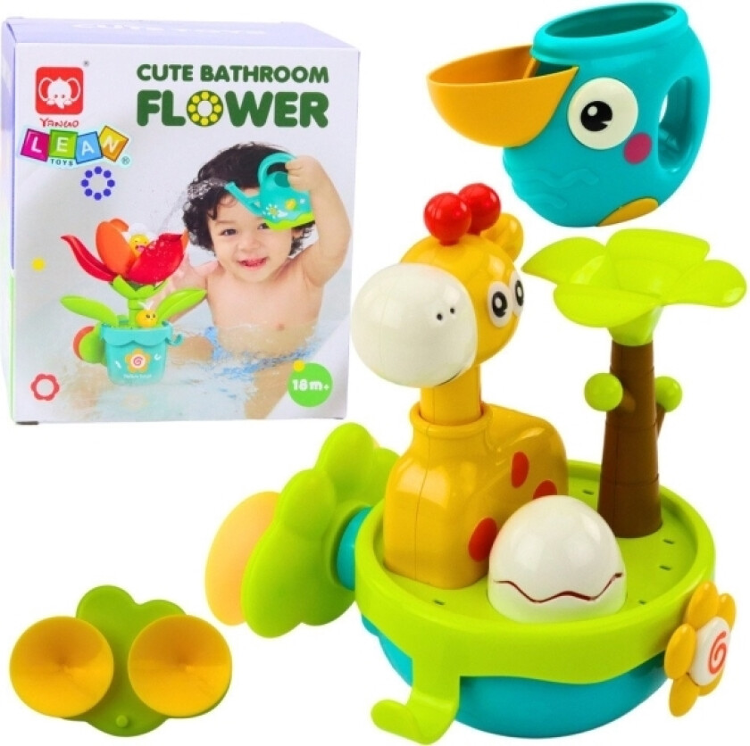 Badeleke Giraffe Sensoriske interaktive sugekopper Fargerike