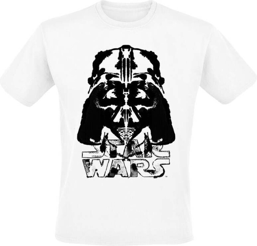 Disney T-skjorte - Darth Vader - Inked Helmet - M til XXL - Herrer - hvit