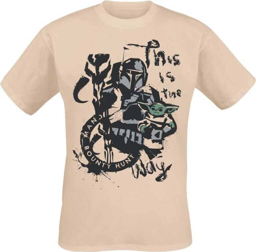 Disney T-skjorte - The Mandalorian - This Is The Way - Painted - M til XXL - Herrer - sand