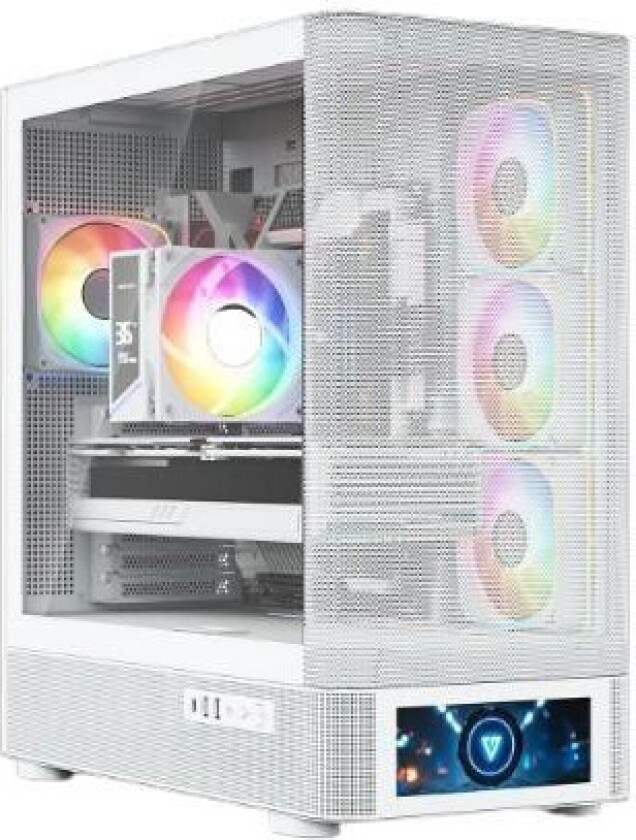 Volcano AQ500 PC-kabinett - ATX, ITX, MicroATX, ARGB - Hvit