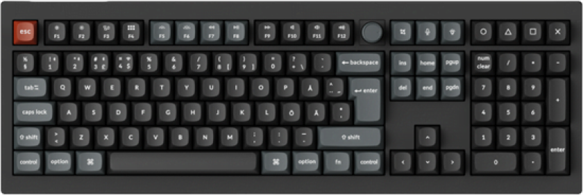 V6 Ultra 100% 8K Wireless Tri-Mode - POM Red - Gamingtastatur - Nordisk - Svart