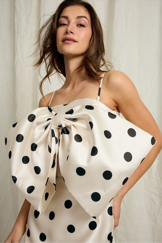 Topp med stort bånd - Hvit