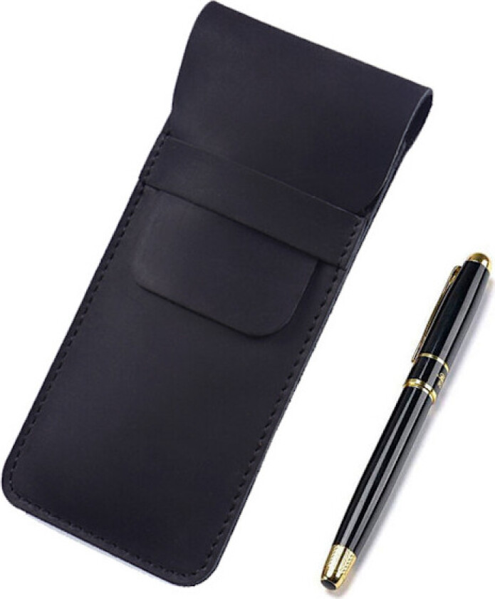 Ekte Lær Penn Etui Holder Fyllepenn Multi Penn Pung Penn Beskyttende Hylse Retro Flip Cover Flere Pennesett