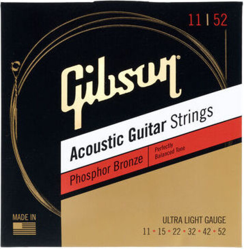 Phosphor Bronze Ultra-Light Acoustic Guitar Strings 11-52