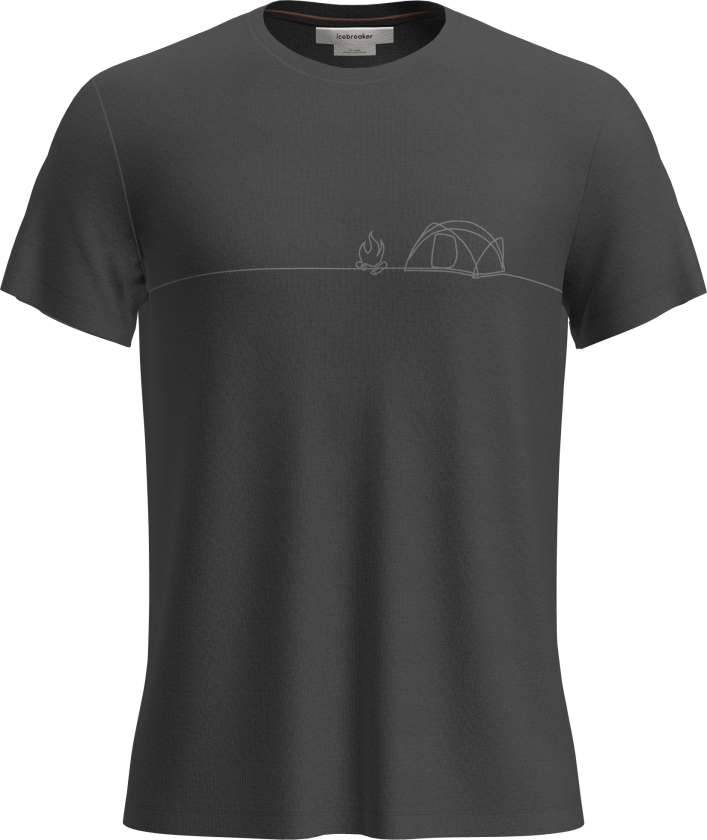 Men's Merino Blend Core Ss Tee Single Line Camp Obsidian