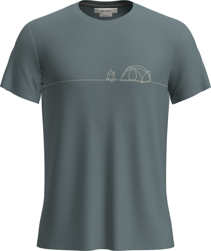 Men's Merino Blend Core Ss Tee Single Line Camp Blue Ash