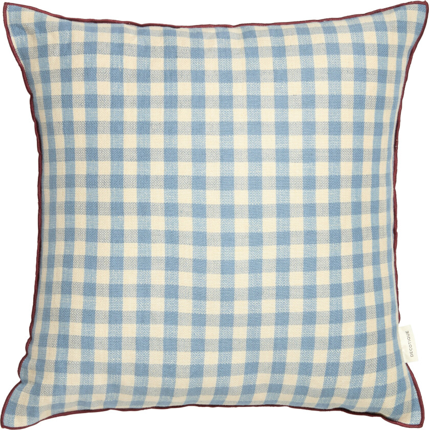 Outline Check Pute 50x50 Cm - Pynteputer & Trekk Bomull Blå - 7340149805719