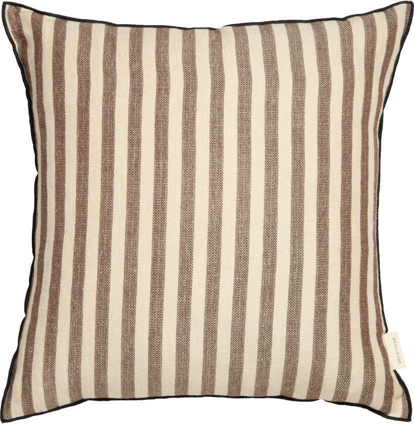 Outline Stripe Pute 50x50 Cm Mørkebrun - Pynteputer & Trekk Bomull Mørk Brun - 7340149805702
