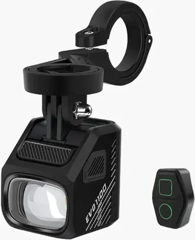 EVO 1100 forlygte sort med remote control 1100 lumen