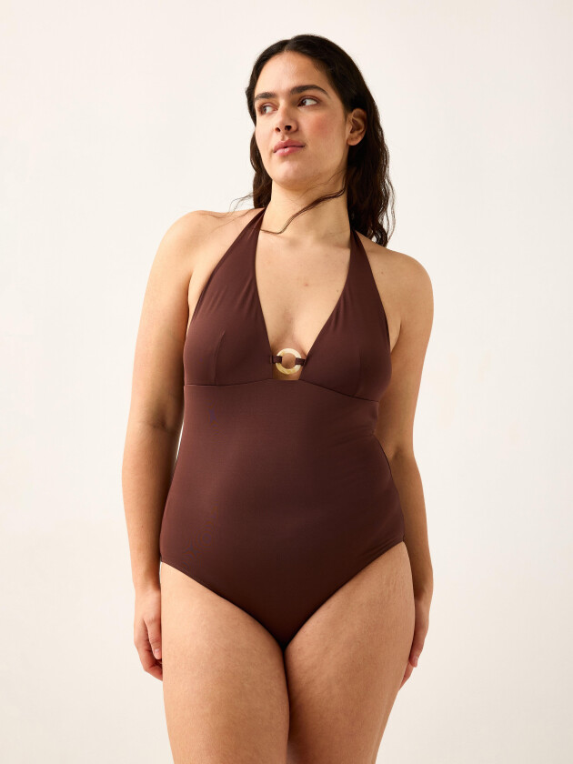 Badedrakt med halterneck