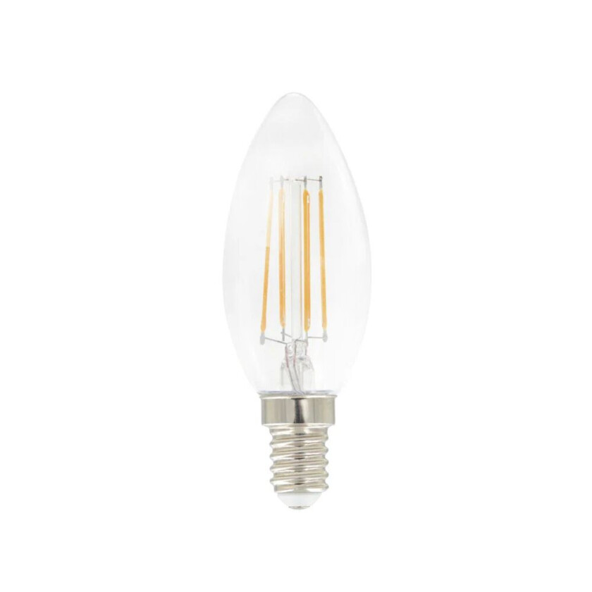 Filament LED Krone lyspære klar, med minne E14, 5W