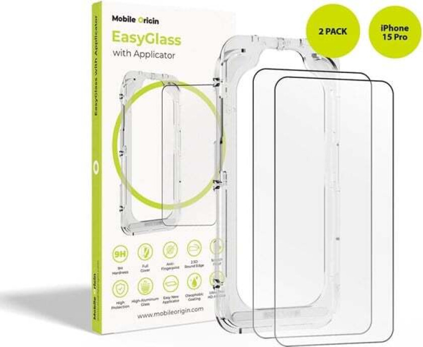 EasyGlass with Applicator iPhone 15 Pro - 2 pack