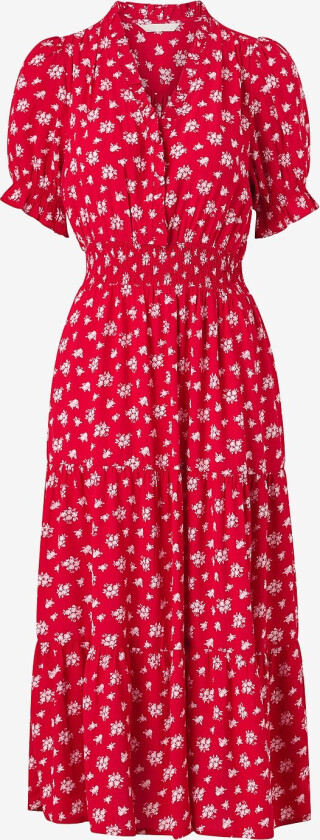 Maxikjole med vaffelsøm - Rød