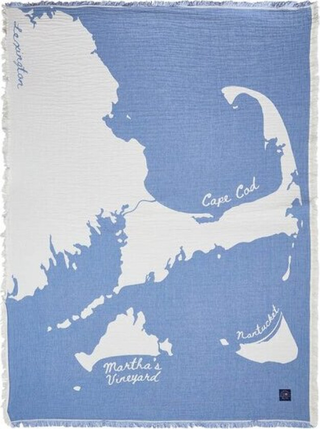 Bilde av Pledd 170x130 cm "Cape Cod" blå/hvit