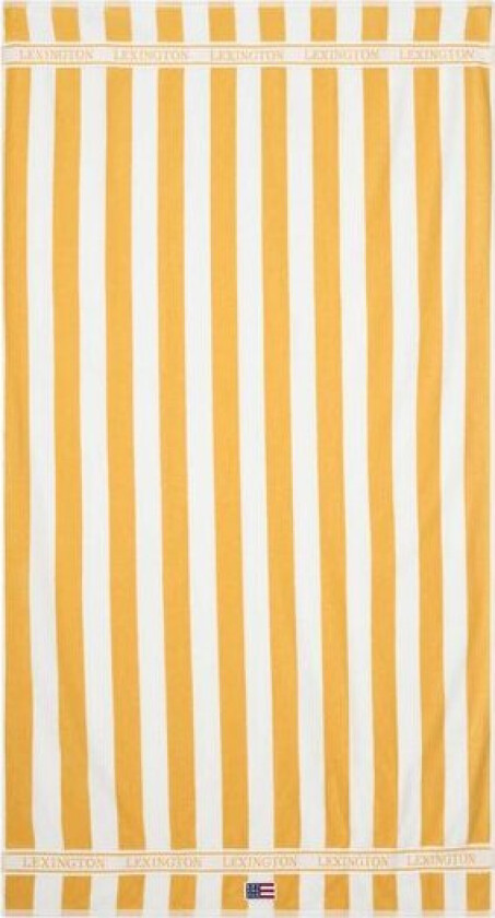 Strandhåndkle 180x100 cm frotté gul/hvit