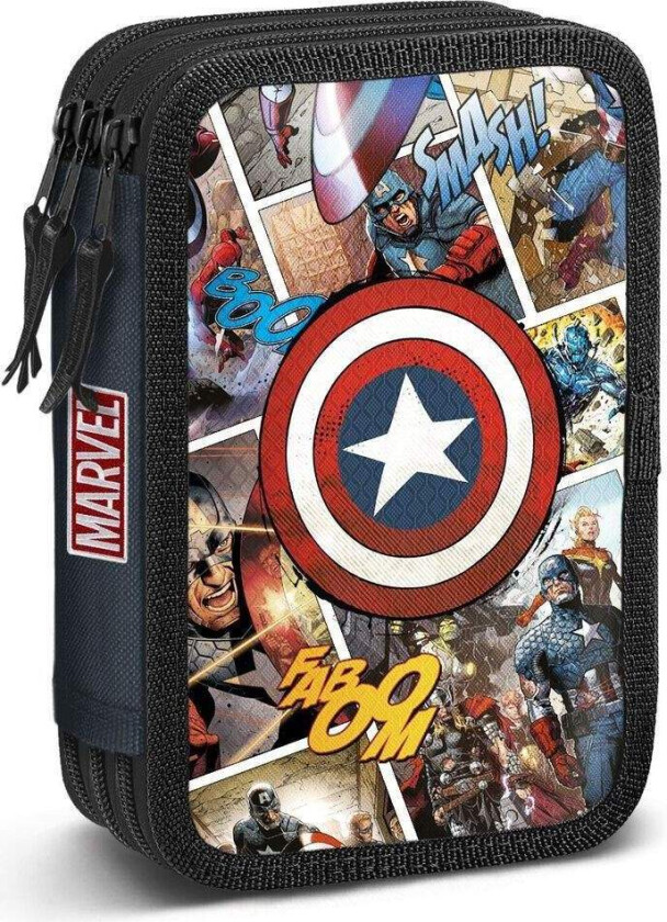Captain America trippelpennal – skolesett med 54 deler