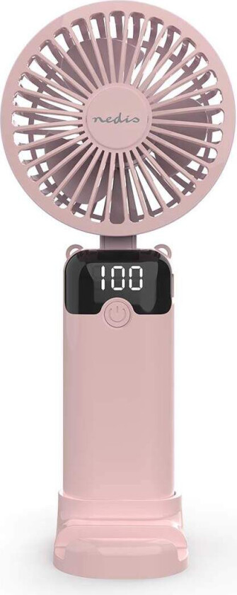 Håndvifte, 6-trinns, rosa, 5000 mAh batteri