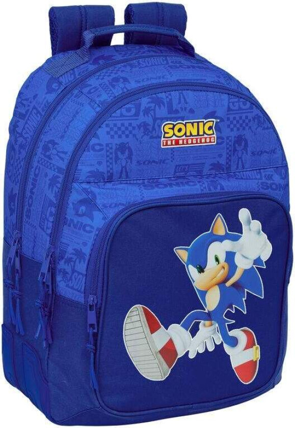 Sonic the Hedgehog-ryggsekk – slitesterk, 42 cm, ergonomiske stropper