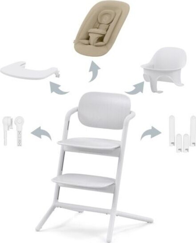 Cybex, Spisestol, Lemo Chair, 4i1 Pakke - All White